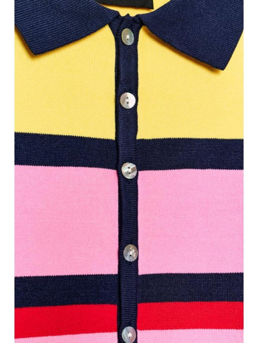 ZARA STRIPED KNIT POLO TOP - Picture 9 of 9